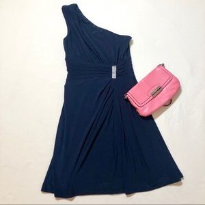 Nine West Indigo One Shoulder Formal Dress Sz 2